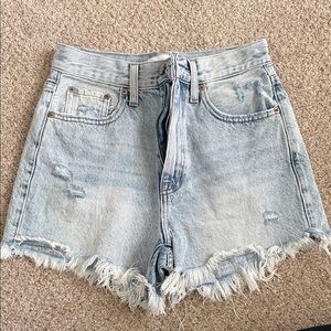 Pistola Distressed Light Blue Denim Shorts